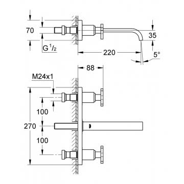 Wall-Mounted Basin Mixer 220mm Z8867