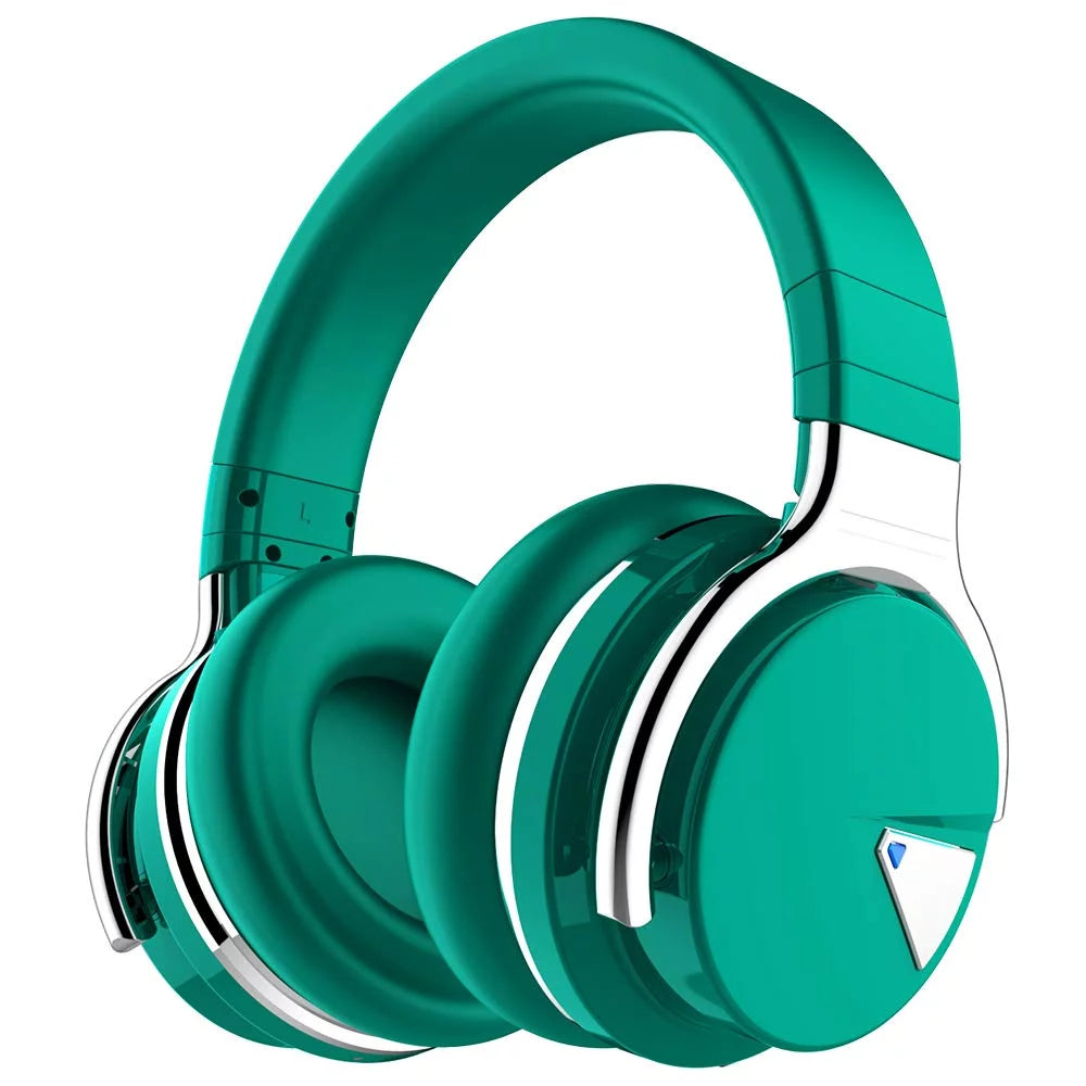 Active Noise Cancelling Bluetooth Headphones with Mic Deep Bass Wireless Over Ear (Black) Q27262