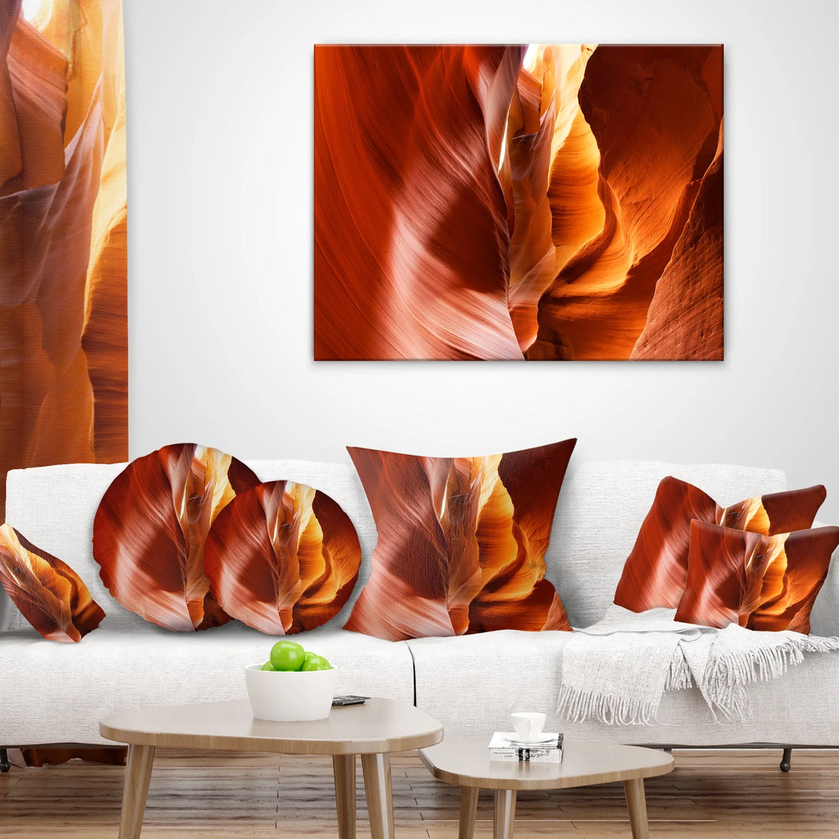 Antelope Canyon Landscape Photo Throw Pillow M3178
