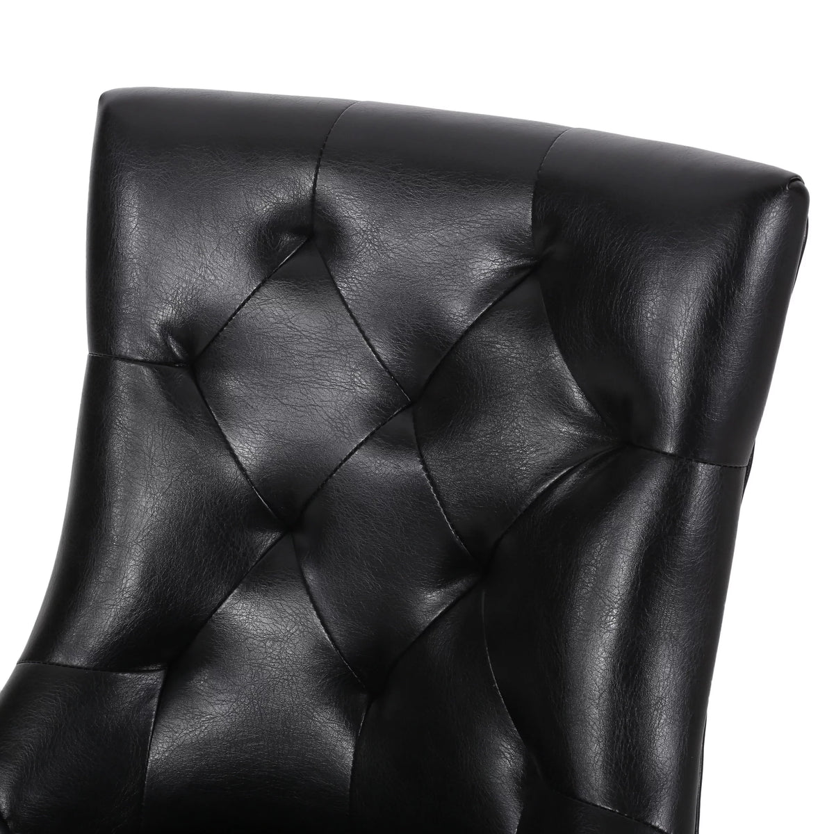 Faux Leather Dining Chairs, Set of 2, Midnight Black T270