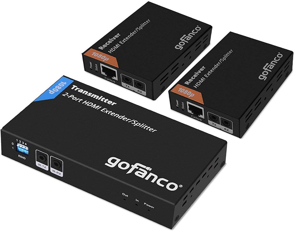 1x4 HDMI 2.0 Extender Splitter 4K 60Hz Over Cat6/Cat7 Ethernet Cable with HDMI Local Loopout B1043