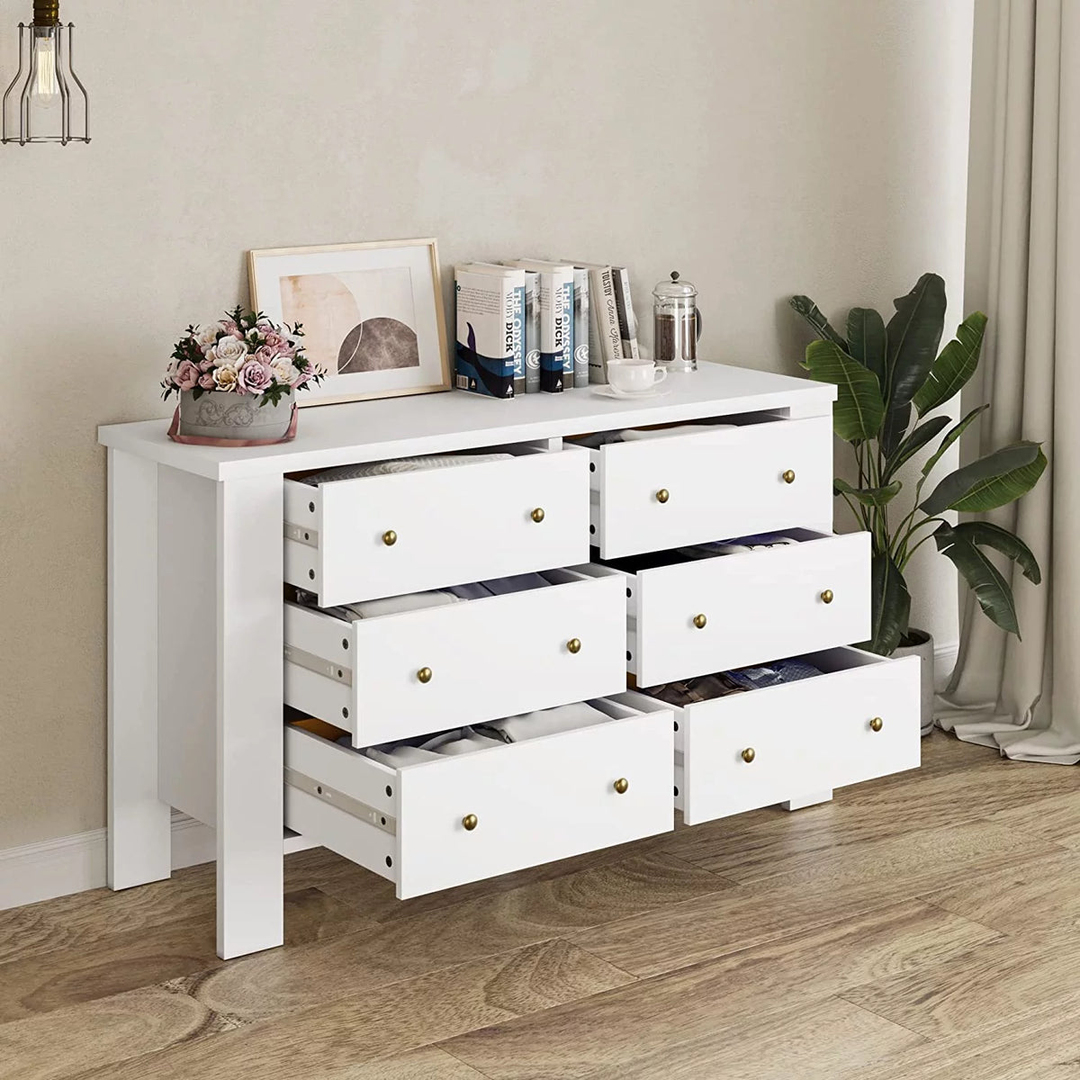 Dark Brown 6 Drawer Dresser J893