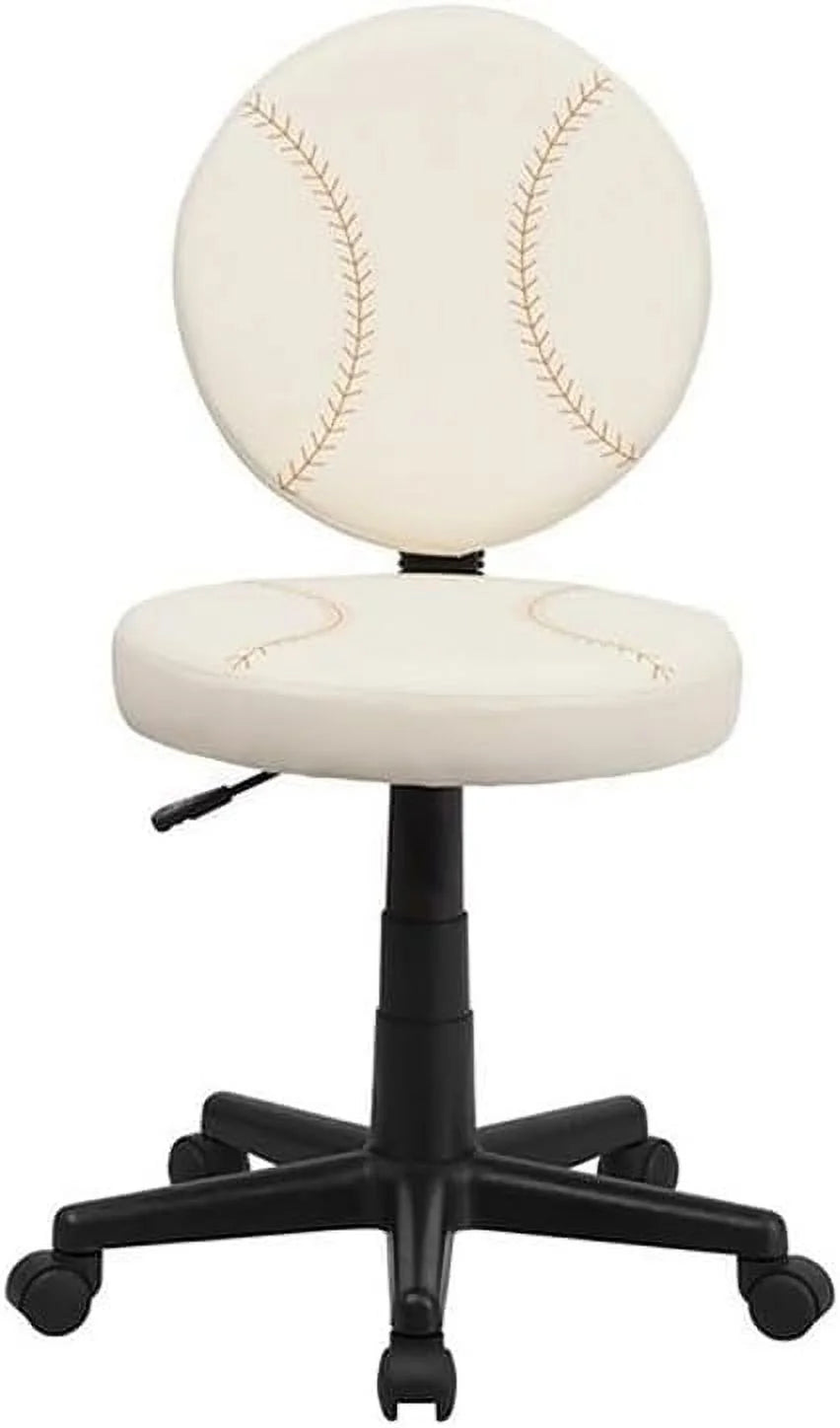 Cream Vinyl Swivel Office Task Chair Y57195