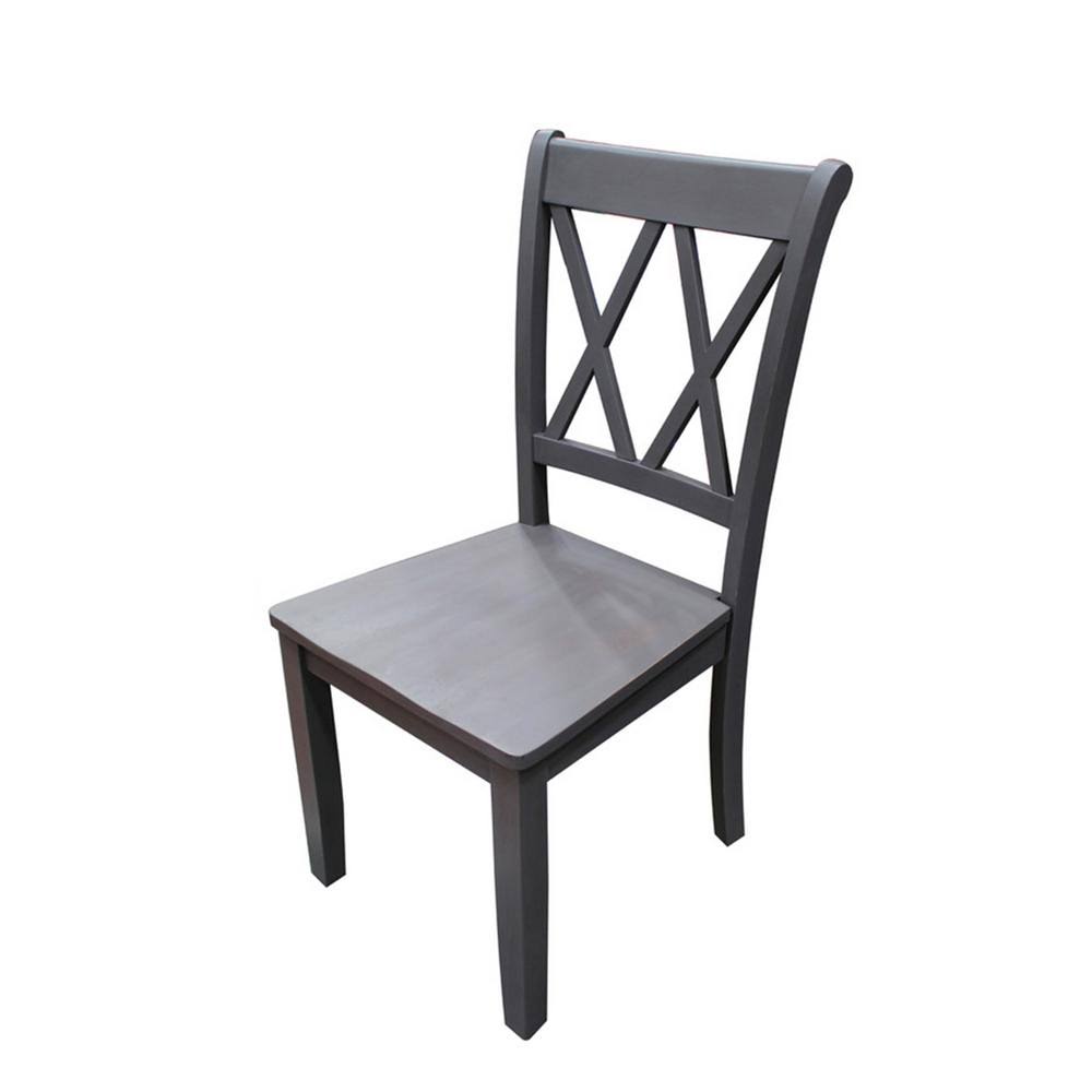 Grey Farmhouse Dining Side Chairs, Set of 2 V46407