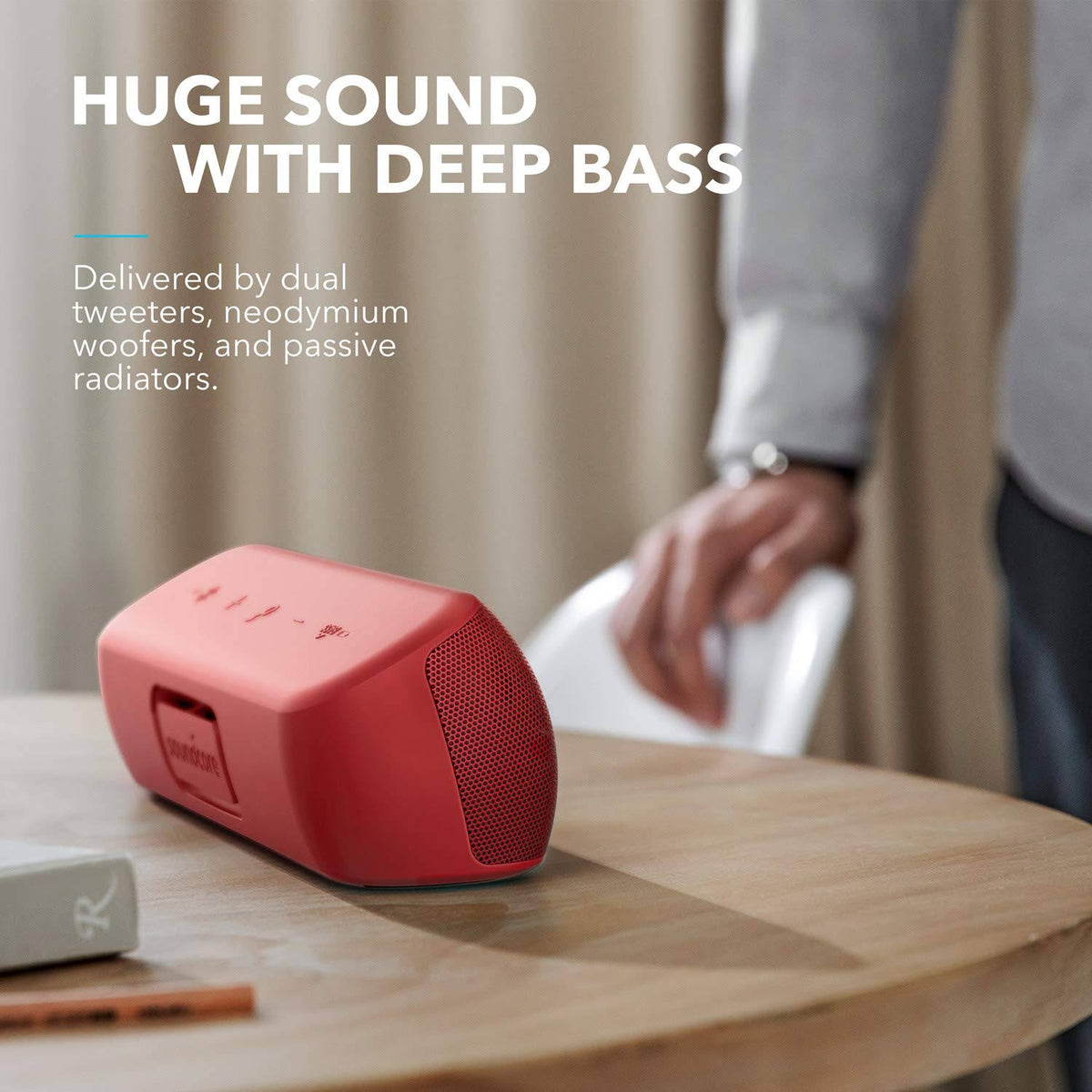 Red Bluetooth Speaker with Hi-Res 30W Audio W606