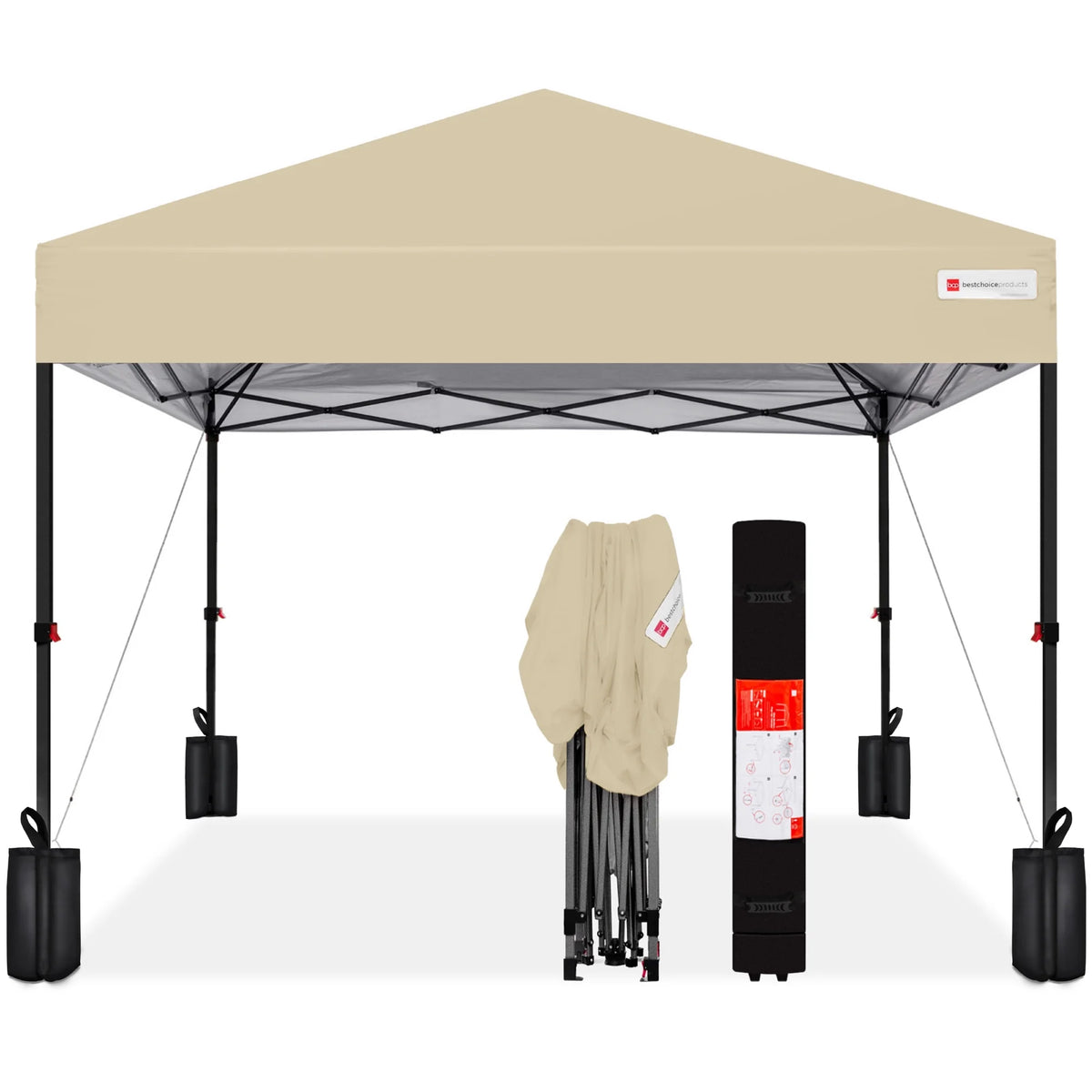 10x10ft Pop Up Canopy with Wheeled Case and 4 Weight Bags L666