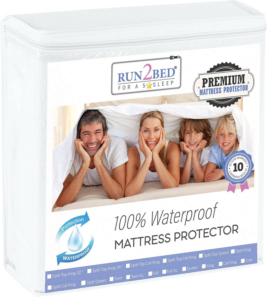 Split California King Waterproof Turkish Cotton Mattress Protector L850212