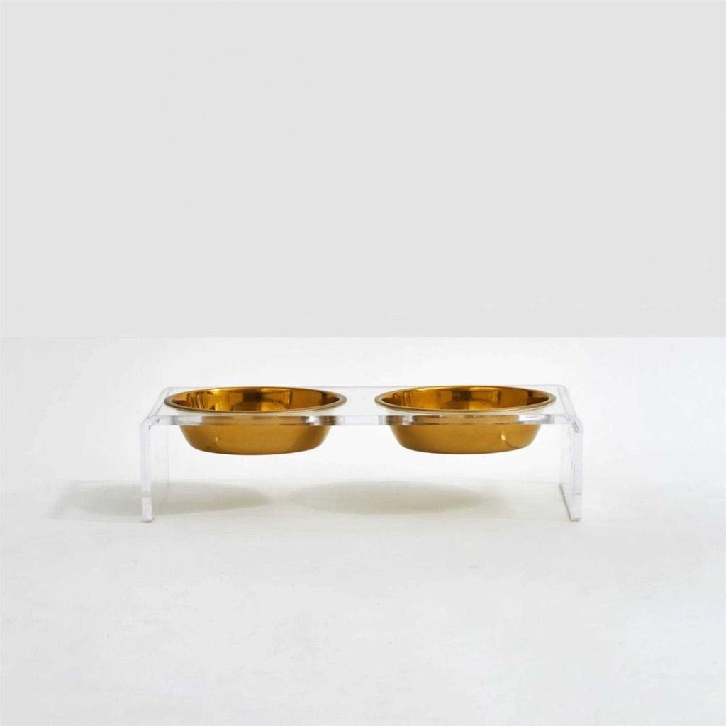 Large Clear Double Bowl Pet Feeder H7629