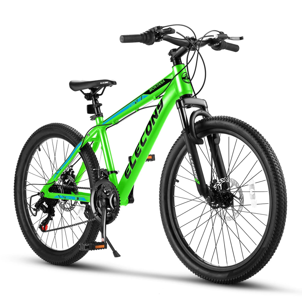24 Green Aluminum Mountain Bike with Disc Brakes J1247