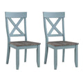 Blue Wood Crossback Dining Chairs Set of 2 K88050