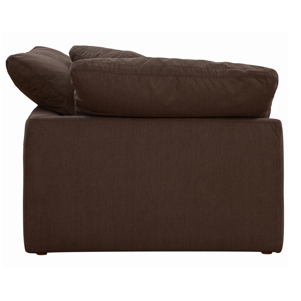 Brown Puff Fabric Slipcover for 2-Piece Loveseat N9115