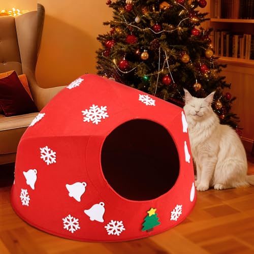 Large Christmas Cat Bed with Detachable Washable Cover T84957