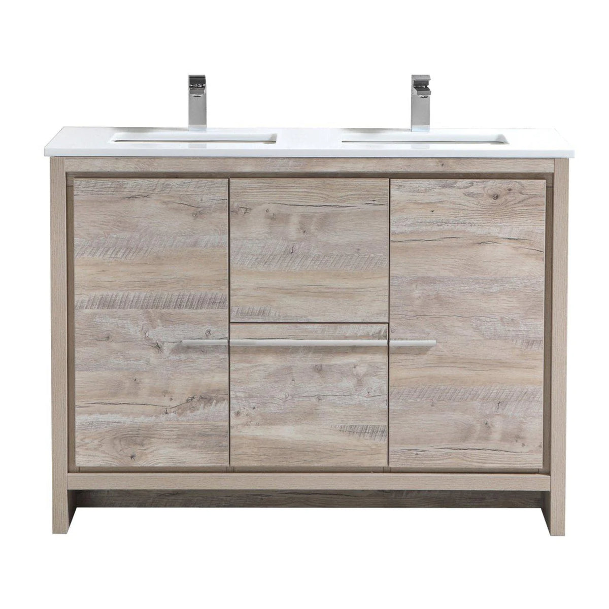 48 in. Double Sink Bathroom Vanity with White Quartz Counter Top L439