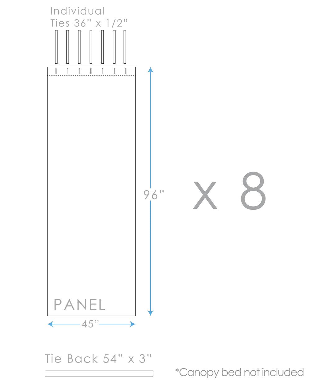 White Four-Poster Bed Canopy, 8 Count K847811