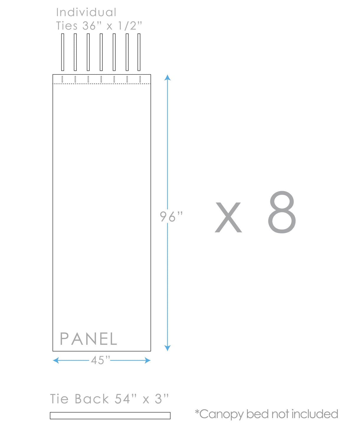 White Four-Poster Bed Canopy, 8 Count K847811