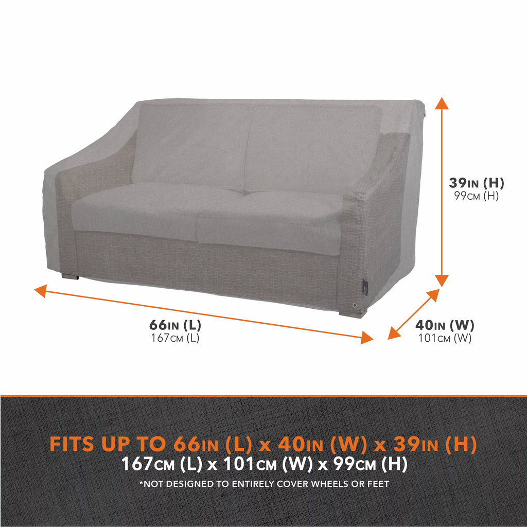 Patio Loveseat Cover, Waterproof, 66"L x 40"W x 39"H, 2-Pack, Granite Gray Y315