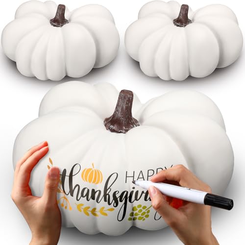 3 Pcs Large Faux Foam Artificial Pumpkin E308459