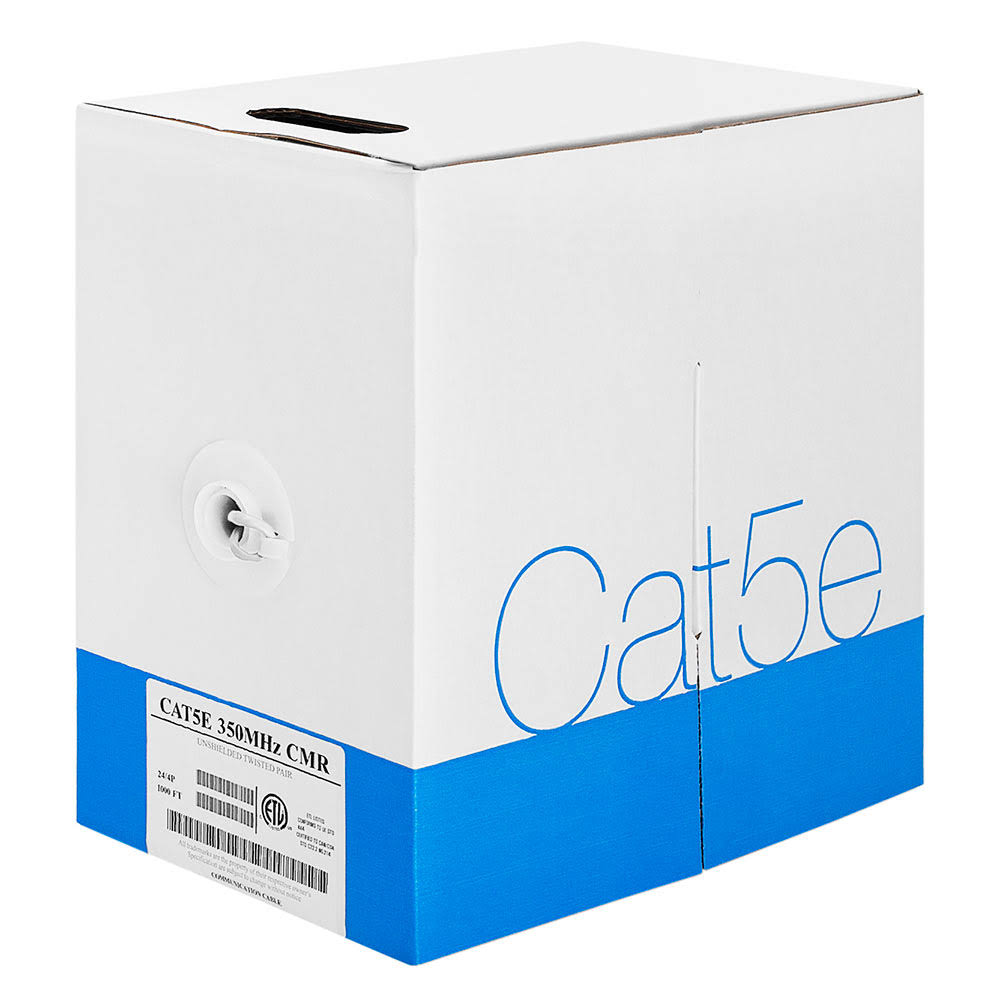 Bulk Cat5e In-Wall Cable Bare Copper 24AWG 350MHz White N14095