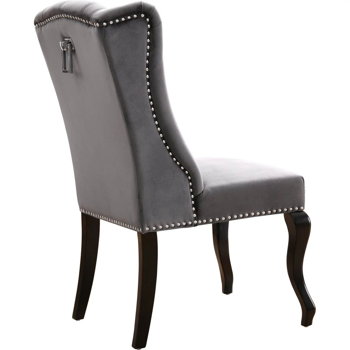 Gray Velvet Dining Chair Set of 2 O4161