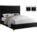 Black Velvet Tufted Queen Bed O5453