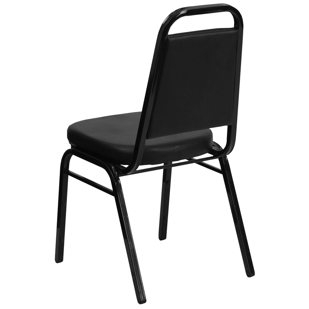 4 Pack Black Vinyl Stacking Banquet Chair Q4356