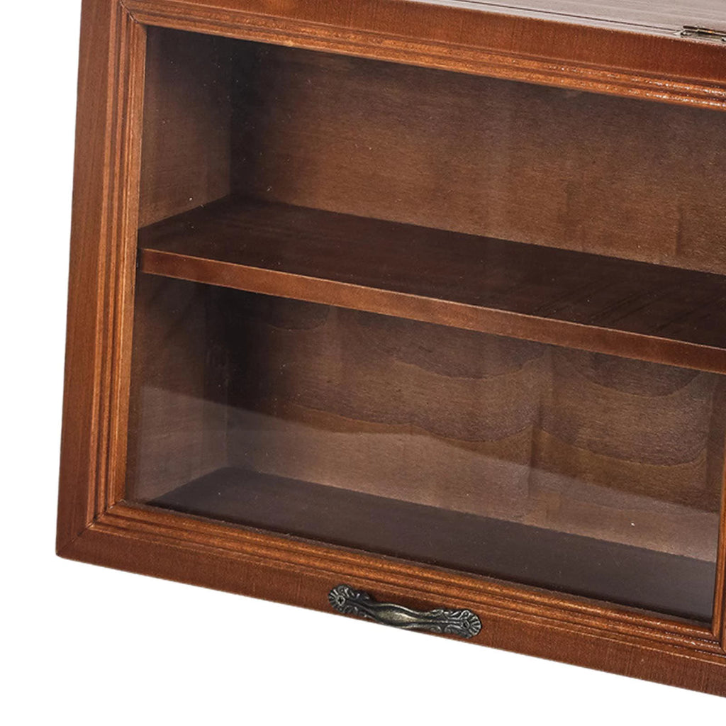 Wooden Desktop Storage Cabinet 2 Tiers with Door H21912