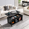 Lift Top Coffee Table with Hidden Compartment Black S60477