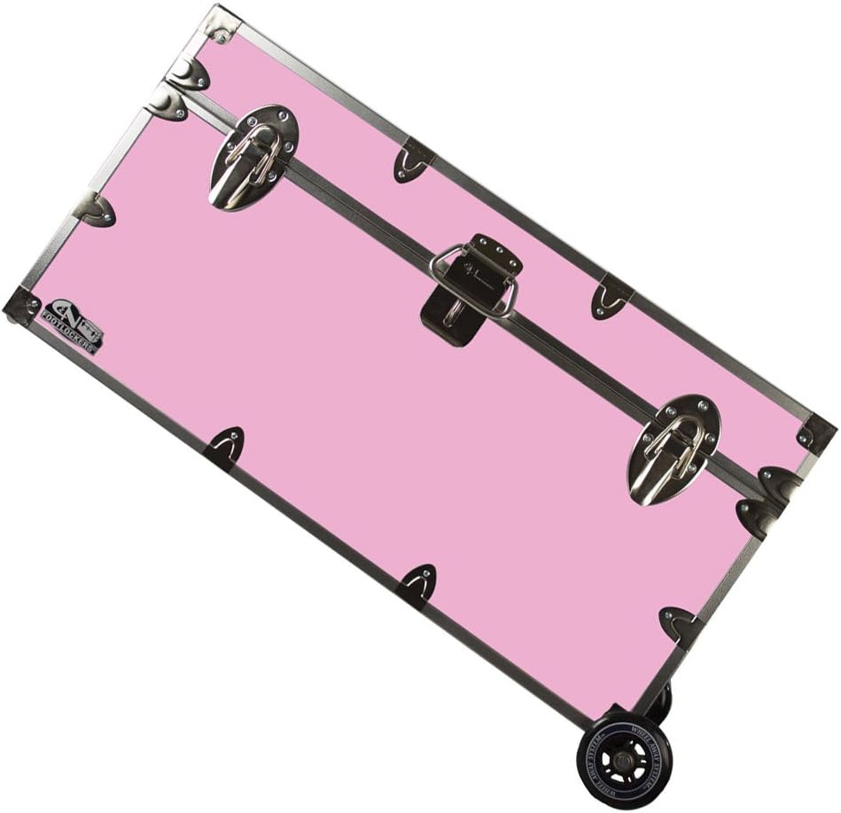 Large 32 x 18 x 16.5 Inches Lockable Footlocker with Wheels J246