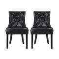 Faux Leather Dining Chairs, Set of 2, Midnight Black T270