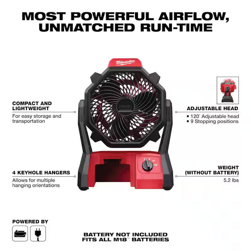 18-Volt Lithium-Ion Cordless Jobsite Fan L196666