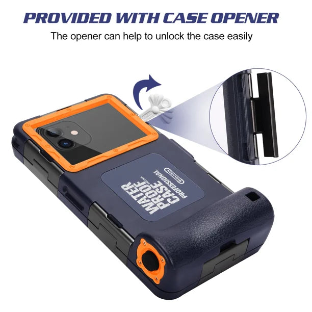 Waterproof Protective Case for Phones Up to 6.9 Inch with Lanyard H712848