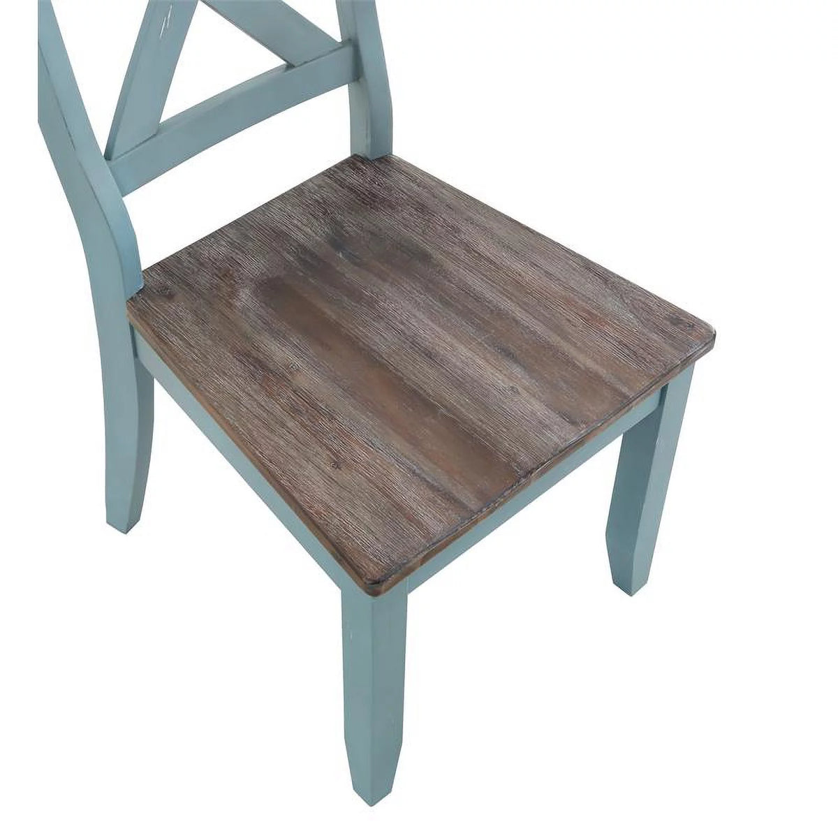 Blue Wood Crossback Dining Chairs Set of 2 K88050