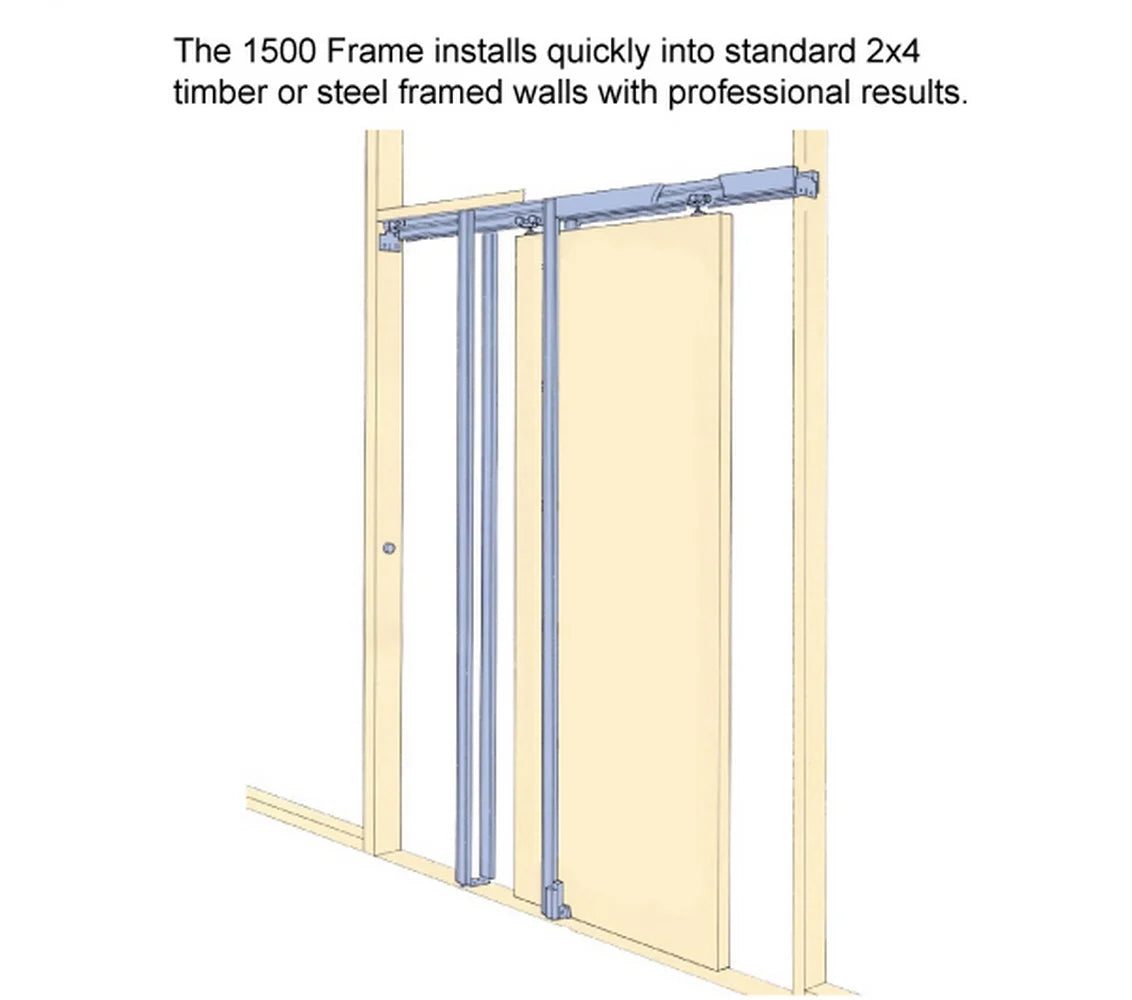 Sliding French Pocket Door 24 x 84 inches Solid Wood with Frosted Glass Z94028