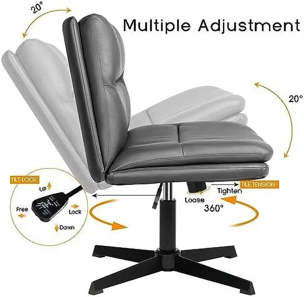 Armless PU Padded Swivel Desk Chair Y30604