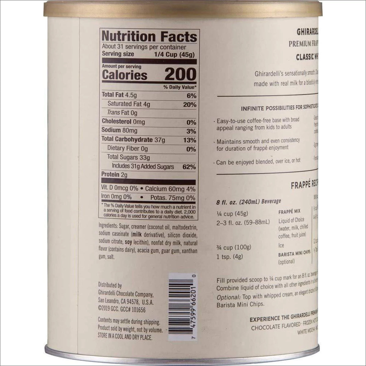 Classic White Beverage Mix 50 oz V6995