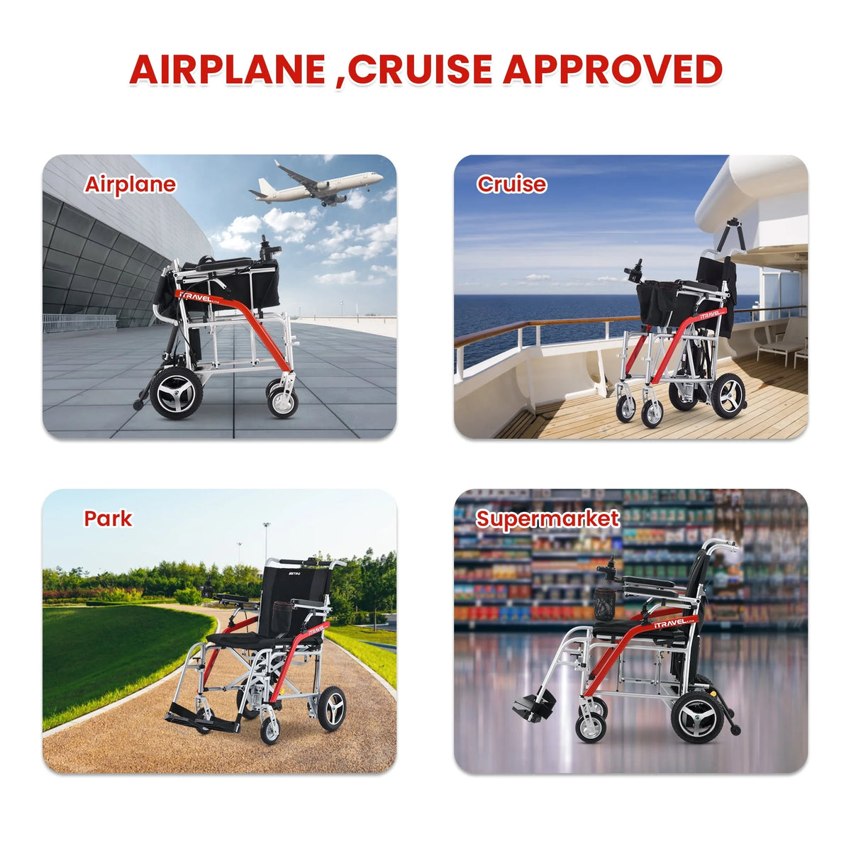 Lightweight Foldable Electric Wheelchair with Cup Holder & Anti-Tipper R427925