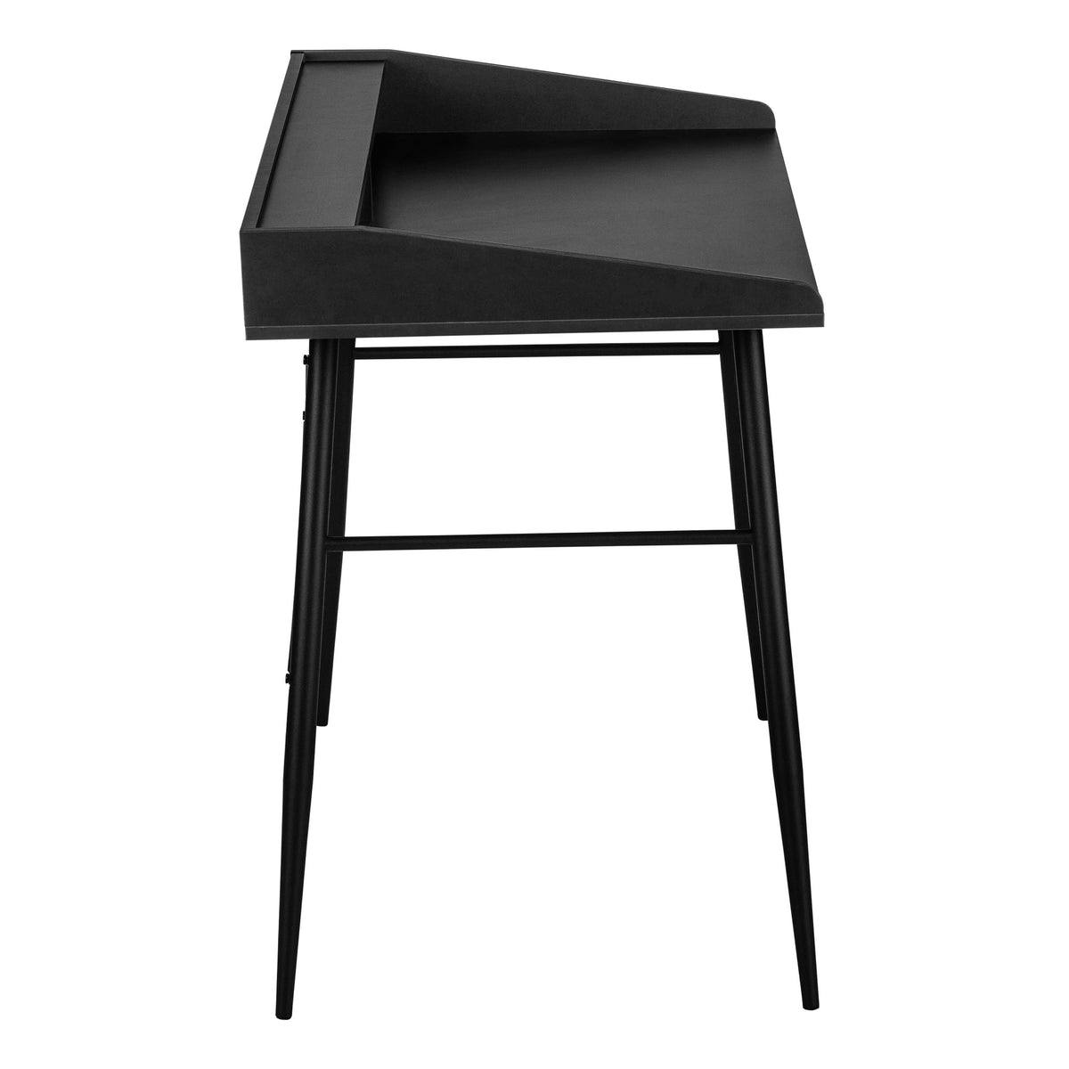 Black 48"L Computer Desk with Storage Shelves O150