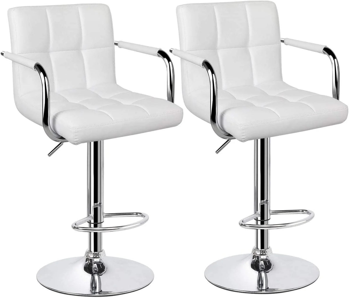 Red PU Leather Adjustable Bar Stools Set of 2 J249351