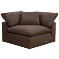 Brown Puff Fabric Slipcover for 2-Piece Loveseat N9115