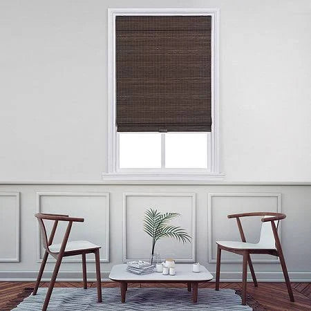 Bamboo Roman Shade 35x22 W x 64x22 L Brown D6539