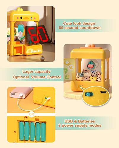 Large Claw Machine with Prizes, Adjustable Sound & Light, Mini Electronic Arcade Game Dispenser Toy H1266