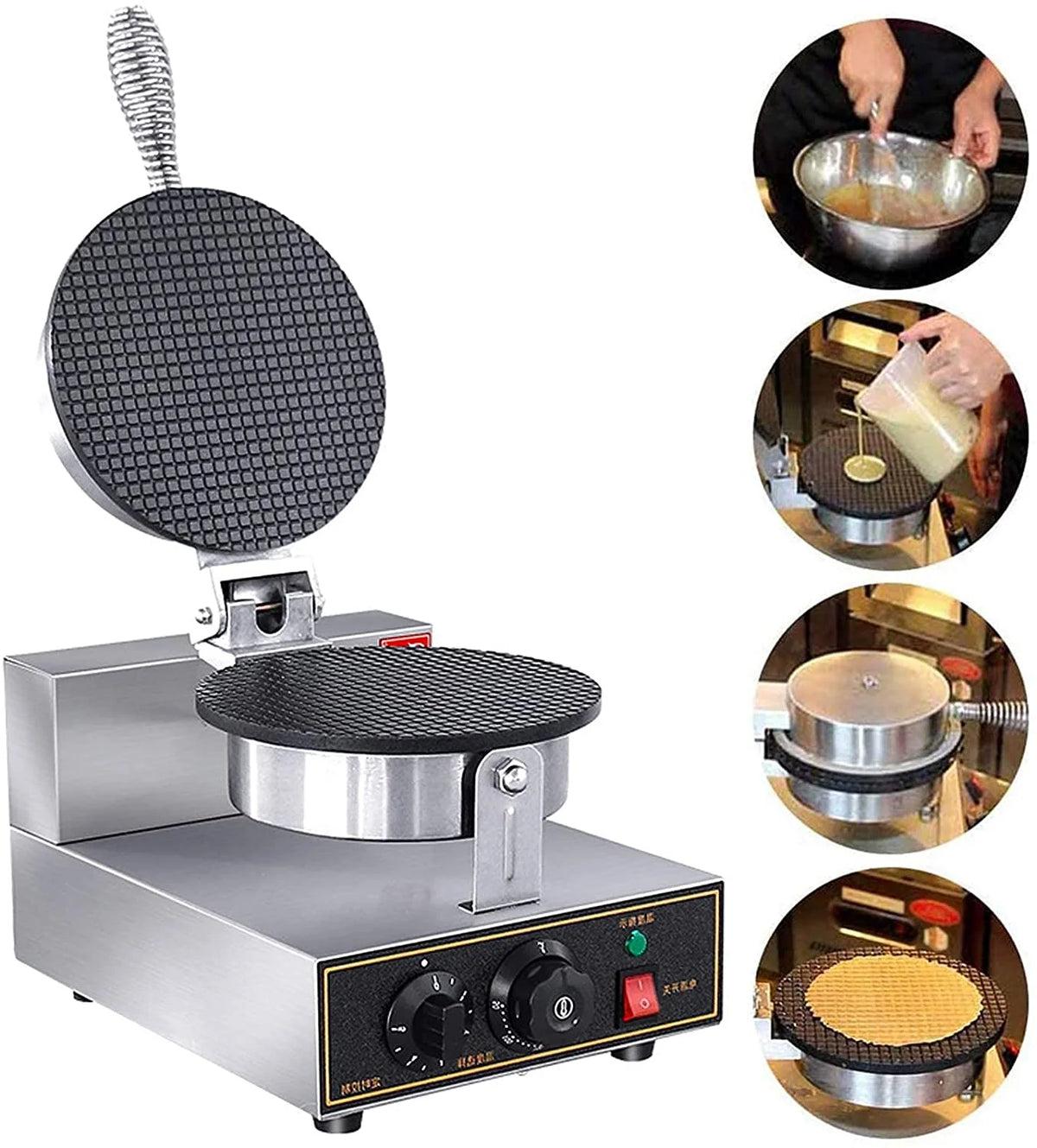 1200W Electric Ice Cream Cone Waffle Maker Machine G788
