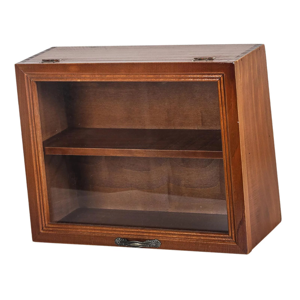Wooden Desktop Storage Cabinet 2 Tiers with Door H21912