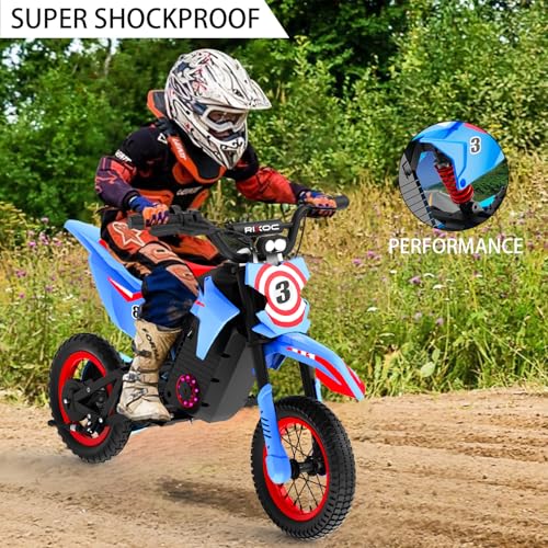 Kids Electric Dirt Bike 25KM/h Adjustable Speed Black B68999