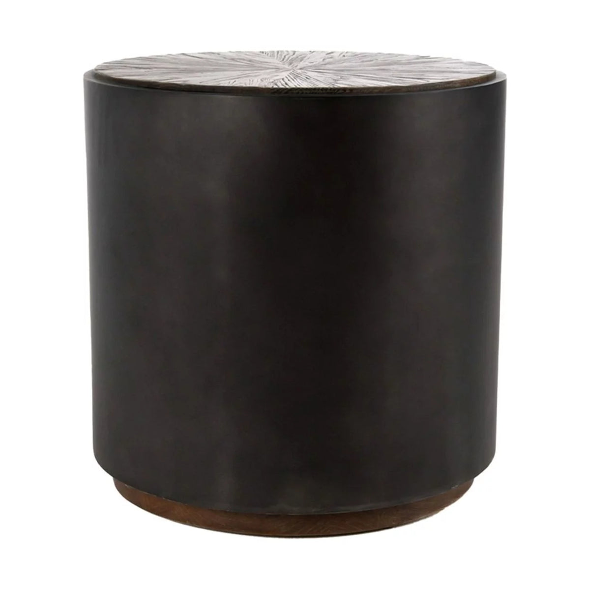 24 Inch Round Drum Wood End Table Z68655