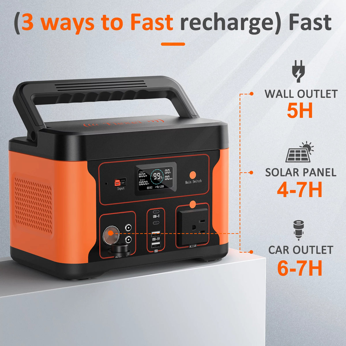 Portable Power Station 600W 550Wh LiFePO4 Battery M911880