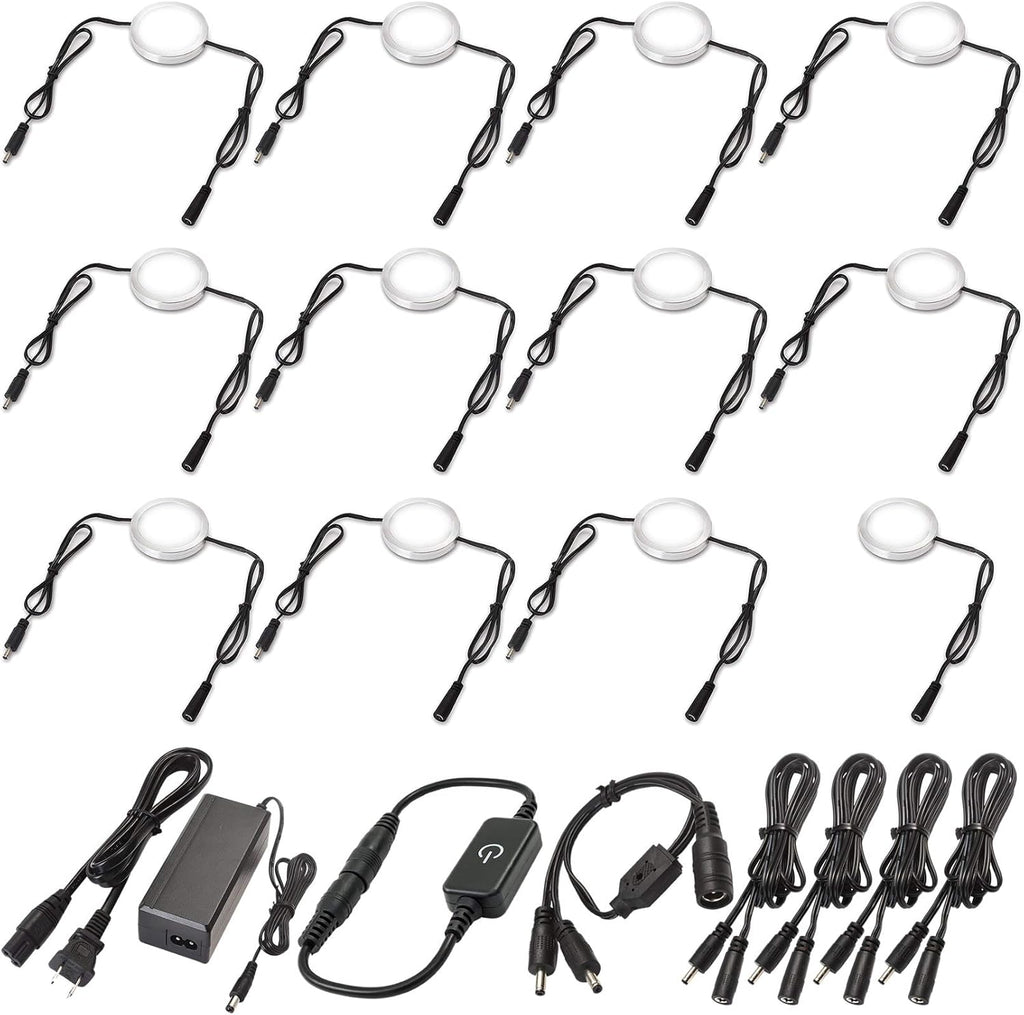 Under Cabinet LED Lighting Kit, 12 Lights, Warm White, Pack of 2 V760