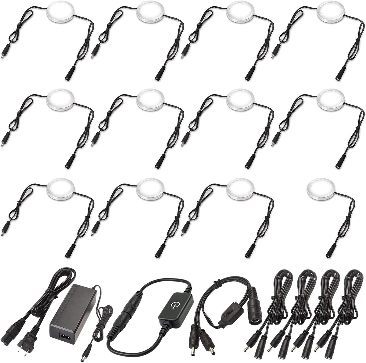 Under Cabinet LED Lighting Kit, 12 Lights, Warm White, Pack of 2 V760