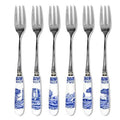 Blue Italian 6 Pastry Forks Set of 6 O9288