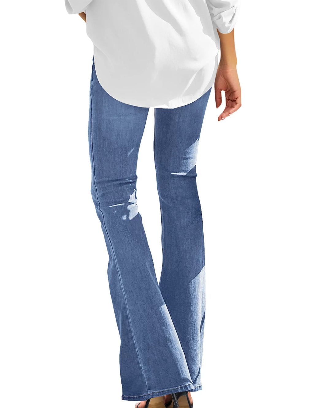 Blue Flare Bell Bottom Mid Rise Denim Jeans N893